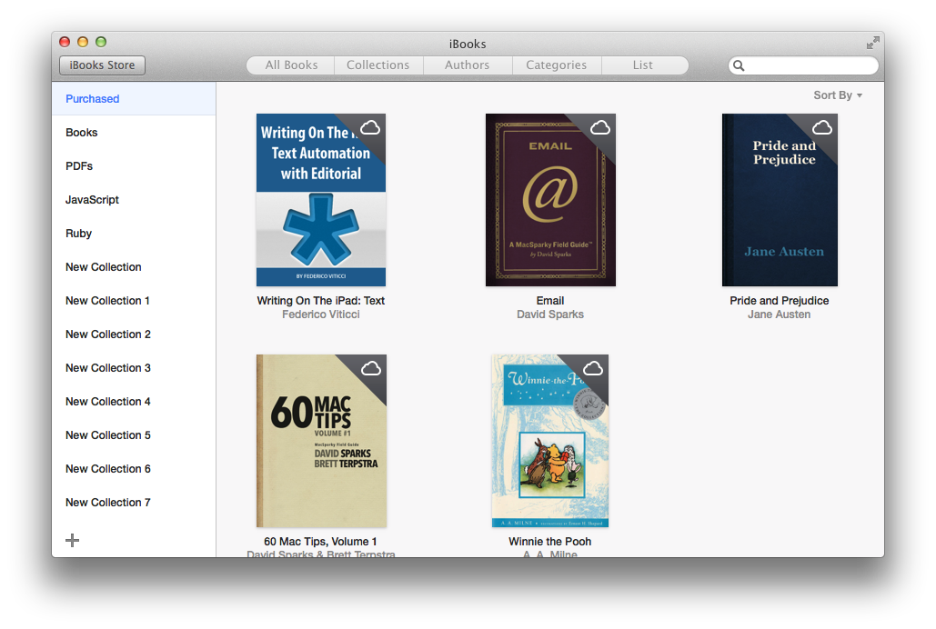 My many iBooks collections